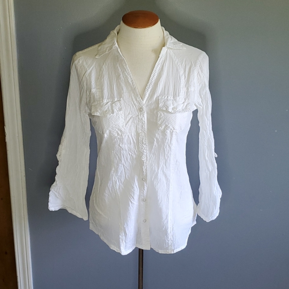 Love Potion white long-sleeve button down size Sm